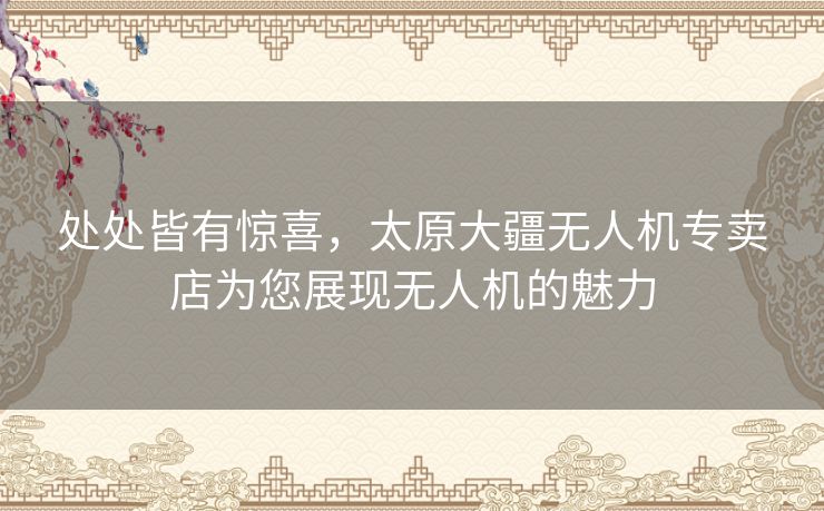 处处皆有惊喜，太原大疆无人机专卖店为您展现无人机的魅力