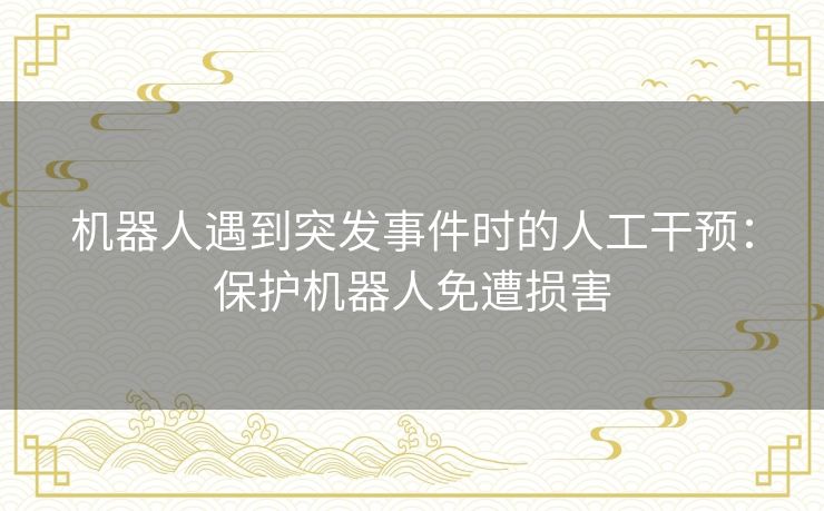 机器人遇到突发事件时的人工干预：保护机器人免遭损害