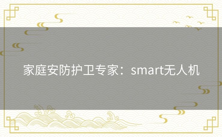 家庭安防护卫专家：smart无人机