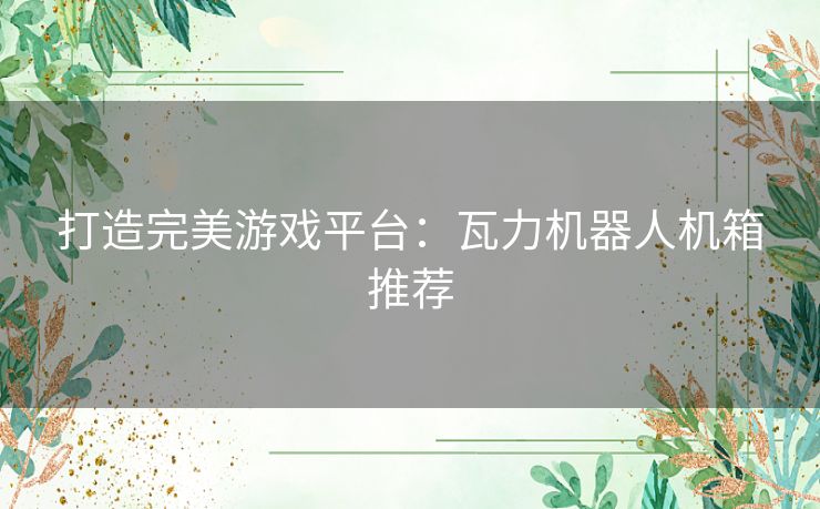 打造完美游戏平台：瓦力机器人机箱推荐