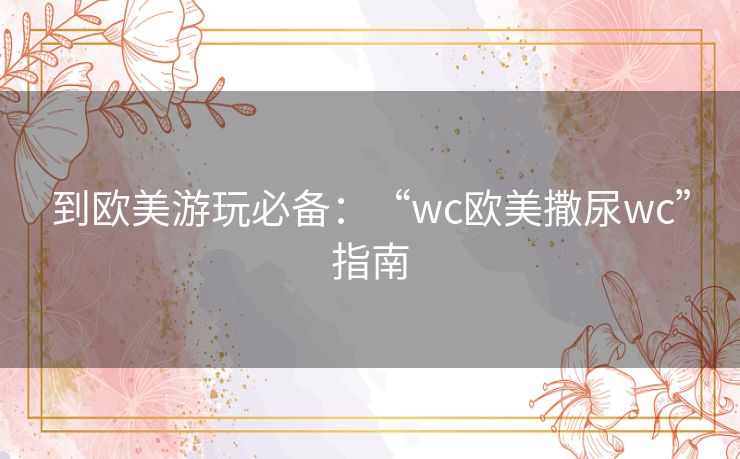 到欧美游玩必备：“wc欧美撒尿wc”指南