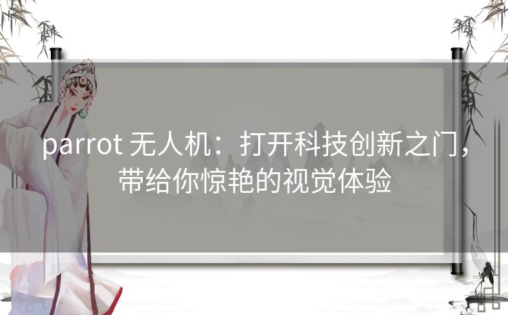 parrot 无人机：打开科技创新之门，带给你惊艳的视觉体验