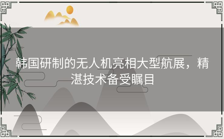 韩国研制的无人机亮相大型航展，精湛技术备受瞩目