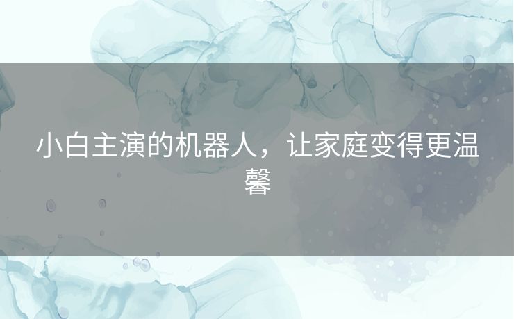 小白主演的机器人，让家庭变得更温馨