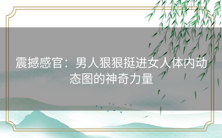 震撼感官：男人狠狠挺进女人体内动态图的神奇力量