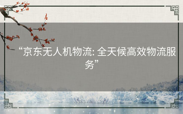 “京东无人机物流: 全天候高效物流服务”