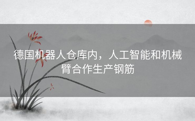 德国机器人仓库内，人工智能和机械臂合作生产钢筋