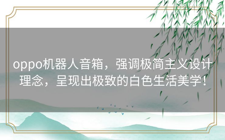 oppo机器人音箱，强调极简主义设计理念，呈现出极致的白色生活美学！