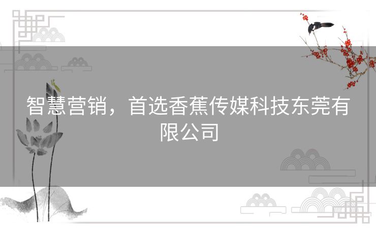 智慧营销，首选香蕉传媒科技东莞有限公司